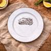 Personalised Fish And Chips Enamel Dinner Plate