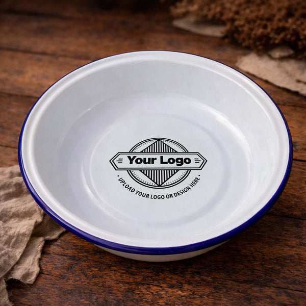 Custom Logo Deep Enamel Bowl 19-22.5cm
