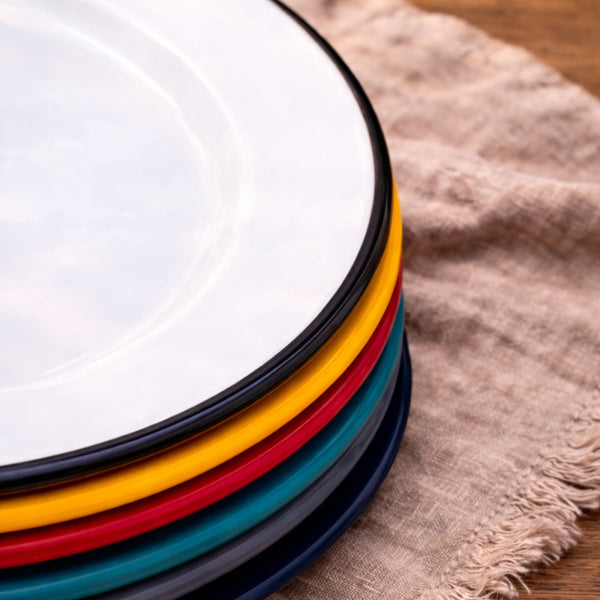 Personalised Fish And Chips Enamel Dinner Plate